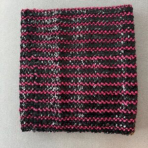 Black and Pink Sequined Neck Muff